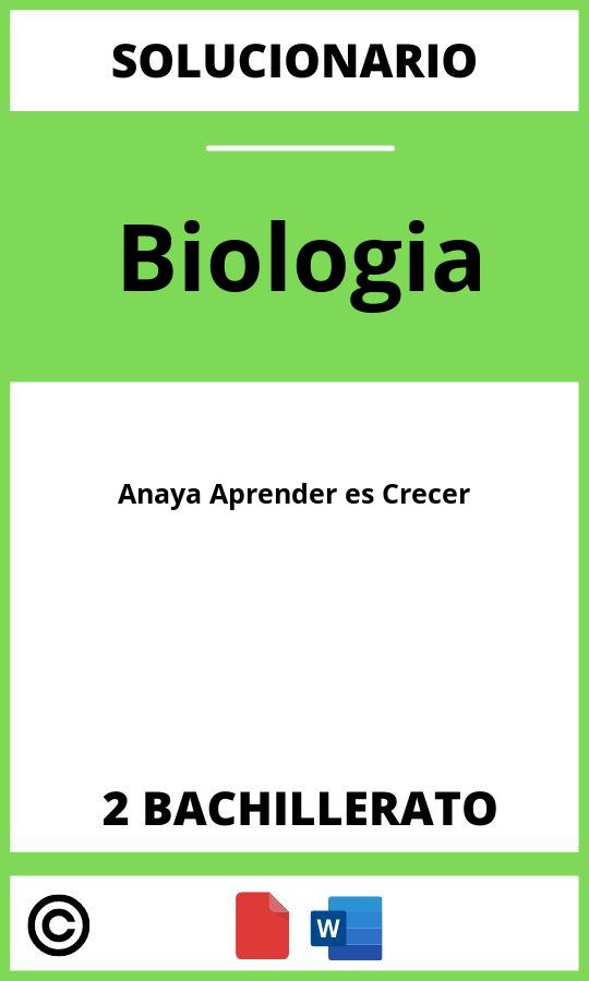 Solucionario Biologia 2 Bachillerato Anaya Aprender es Crecer