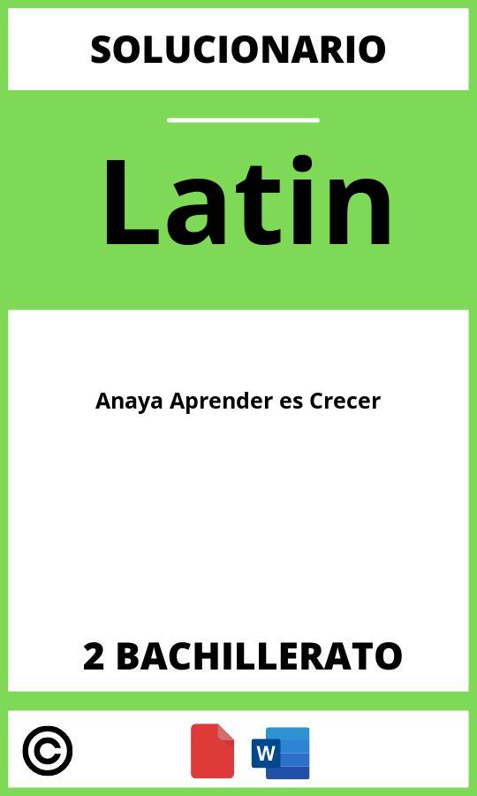 Solucionario Latin 2 Bachillerato Anaya Aprender es Crecer