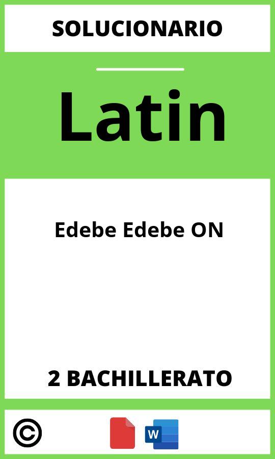 Solucionario Latin 2 Bachillerato Edebe Edebe ON